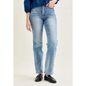 NWT judy Blue Kamila High Rise Tummy Control Straight Leg Jeans 11/30 Blue 88794